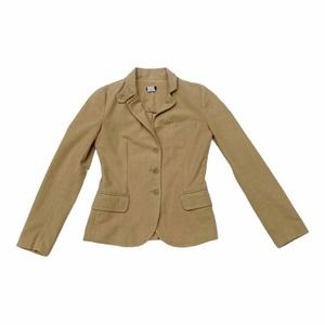 J. CREW Caramel Blazer Plaid Standup Collar XS